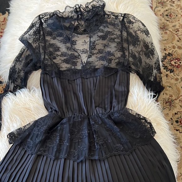 Free People Black Laced Mini Dress - Picture 9 of 10